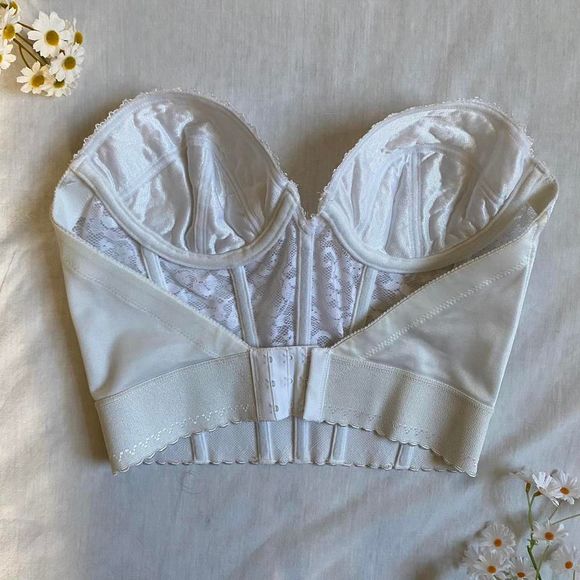Vintage nwt white lace bustier - Picture 2 of 4